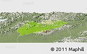 Physical Panoramic Map of Lanxi, semi-desaturated