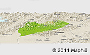Physical Panoramic Map of Lanxi, shaded relief outside