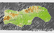 Physical 3D Map of Linan, darken, desaturated