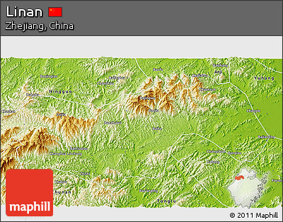 Physical 3D Map of Linan