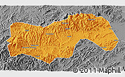 Political 3D Map of Linan, desaturated