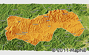Political 3D Map of Linan, satellite outside
