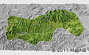 Satellite 3D Map of Linan, lighten, desaturated