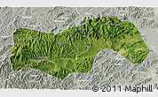 Satellite 3D Map of Linan, lighten, semi-desaturated