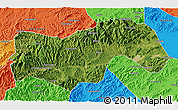 Satellite 3D Map of Linan, political outside