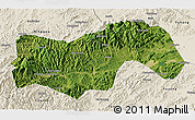 Satellite 3D Map of Linan, shaded relief outside