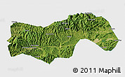 Satellite 3D Map of Linan, single color outside