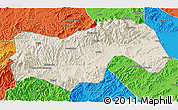 Shaded Relief 3D Map of Linan, political outside