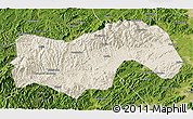 Shaded Relief 3D Map of Linan, satellite outside