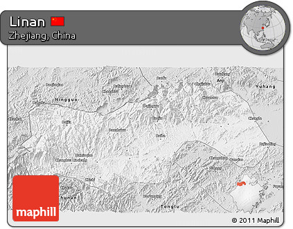Silver Style 3D Map of Linan