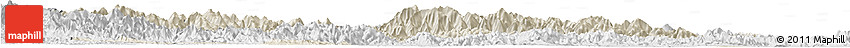 Shaded Relief Horizon Map of Linan, lighten, desaturated