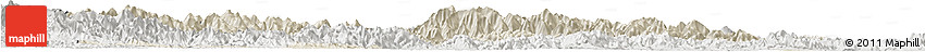 Shaded Relief Horizon Map of Linan, lighten, semi-desaturated