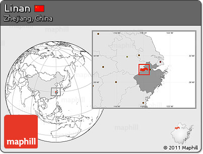 Blank Location Map of Linan, highlighted country, highlighted parent region