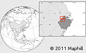 Blank Location Map of Linan, highlighted country, highlighted parent region