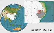 Satellite Location Map of Linan, highlighted country, highlighted parent region