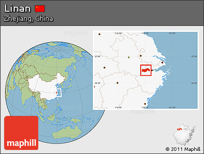 Savanna Style Location Map of Linan, highlighted country