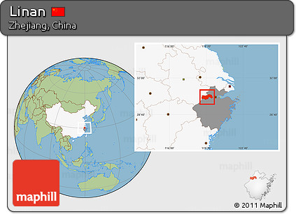 Savanna Style Location Map of Linan, highlighted country, highlighted parent region