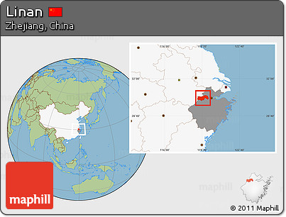 Savanna Style Location Map of Linan, highlighted country, highlighted parent region