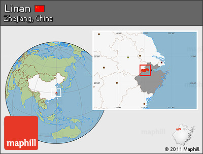Savanna Style Location Map of Linan, highlighted country, highlighted parent region