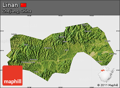 Satellite Map of Linan, single color outside