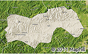 Shaded Relief Map of Linan, satellite outside