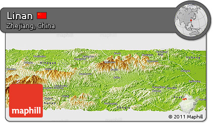 Physical Panoramic Map of Linan