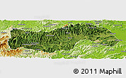Satellite Panoramic Map of Linan, physical outside