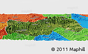 Satellite Panoramic Map of Linan, political outside
