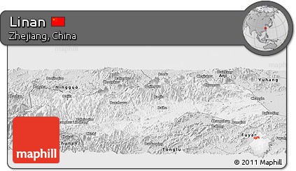 Silver Style Panoramic Map of Linan