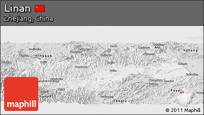 Silver Style Panoramic Map of Linan