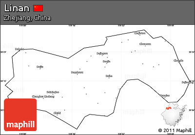 Blank Simple Map of Linan, cropped outside