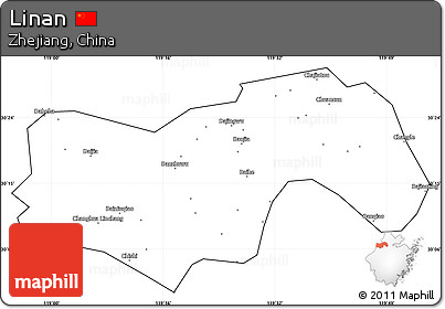Blank Simple Map of Linan, cropped outside