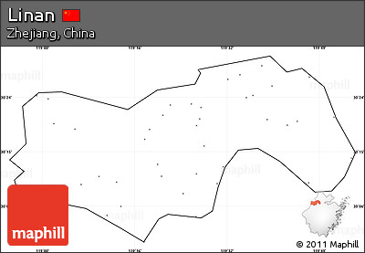 Blank Simple Map of Linan, cropped outside, no labels