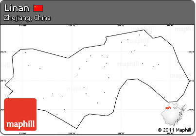 Blank Simple Map of Linan, cropped outside, no labels