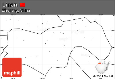 Blank Simple Map of Linan, no labels