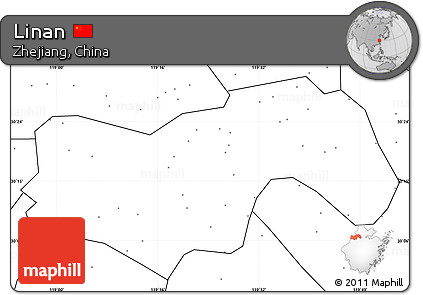 Blank Simple Map of Linan, no labels