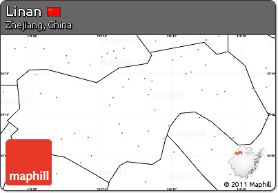 Blank Simple Map of Linan, no labels