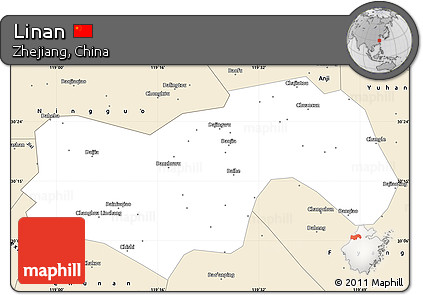 Classic Style Simple Map of Linan