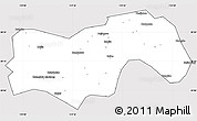 Silver Style Simple Map of Linan, cropped outside