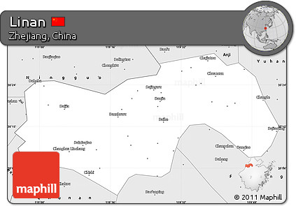 Silver Style Simple Map of Linan