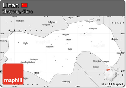 Silver Style Simple Map of Linan
