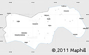 Silver Style Simple Map of Linan, single color outside