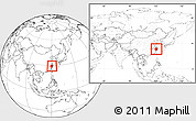 Blank Location Map of Zhejiang, within the entire country
