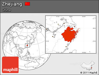 Blank Location Map of Zhejiang