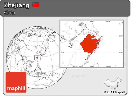 Blank Location Map of Zhejiang