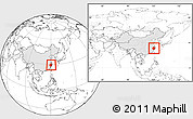 Blank Location Map of Zhejiang, highlighted country, within the entire country