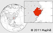 Blank Location Map of Zhejiang, highlighted country