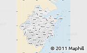 Classic Style Map of Zhejiang, single color outside