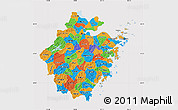 Political Map of Zhejiang, cropped outside