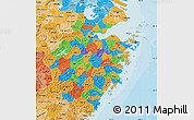 Political Map of Zhejiang, political shades outside